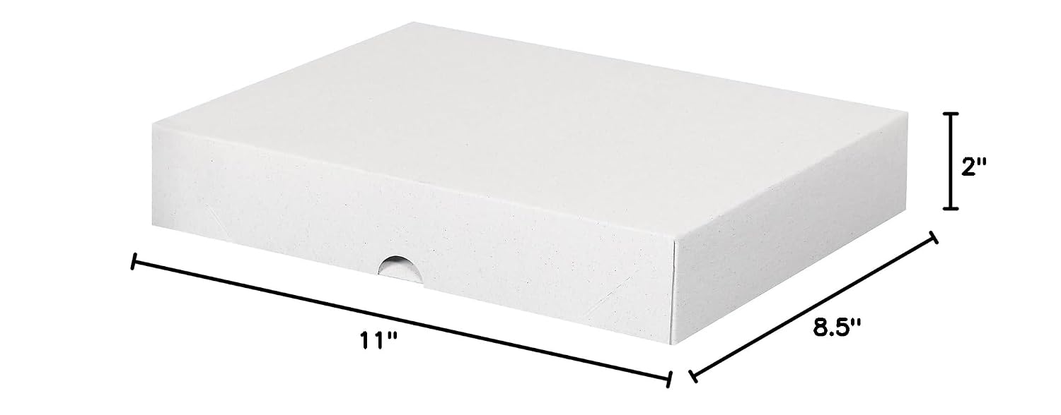 Stationery Two-Piece Boxes. 8 1/2 x 11 x 2. White. Pack of 200. for Letterhead and Business Cards