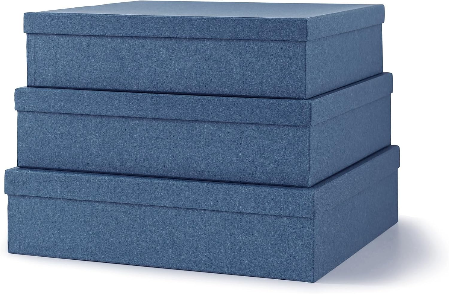 Kraft Storage Boxes with Lids. Set of 3. Just the Basics | Decorative Paper Storage Box Set for Photos. Documents and Keepsakes. Large Cardboard Office Organizers for Home Decor