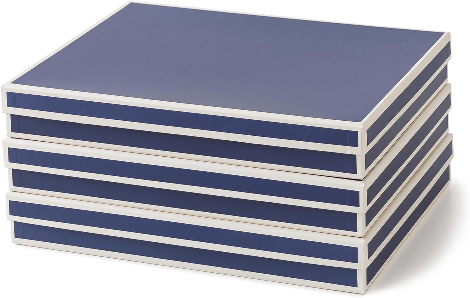 Letter Size Document Storage Boxes with Lids. Set of 3. Kraft | Flat Cardboard Paper Organizers for Letters. Files. Photos and Crafts. Stackable Office Keepsake Storage for Manuscripts