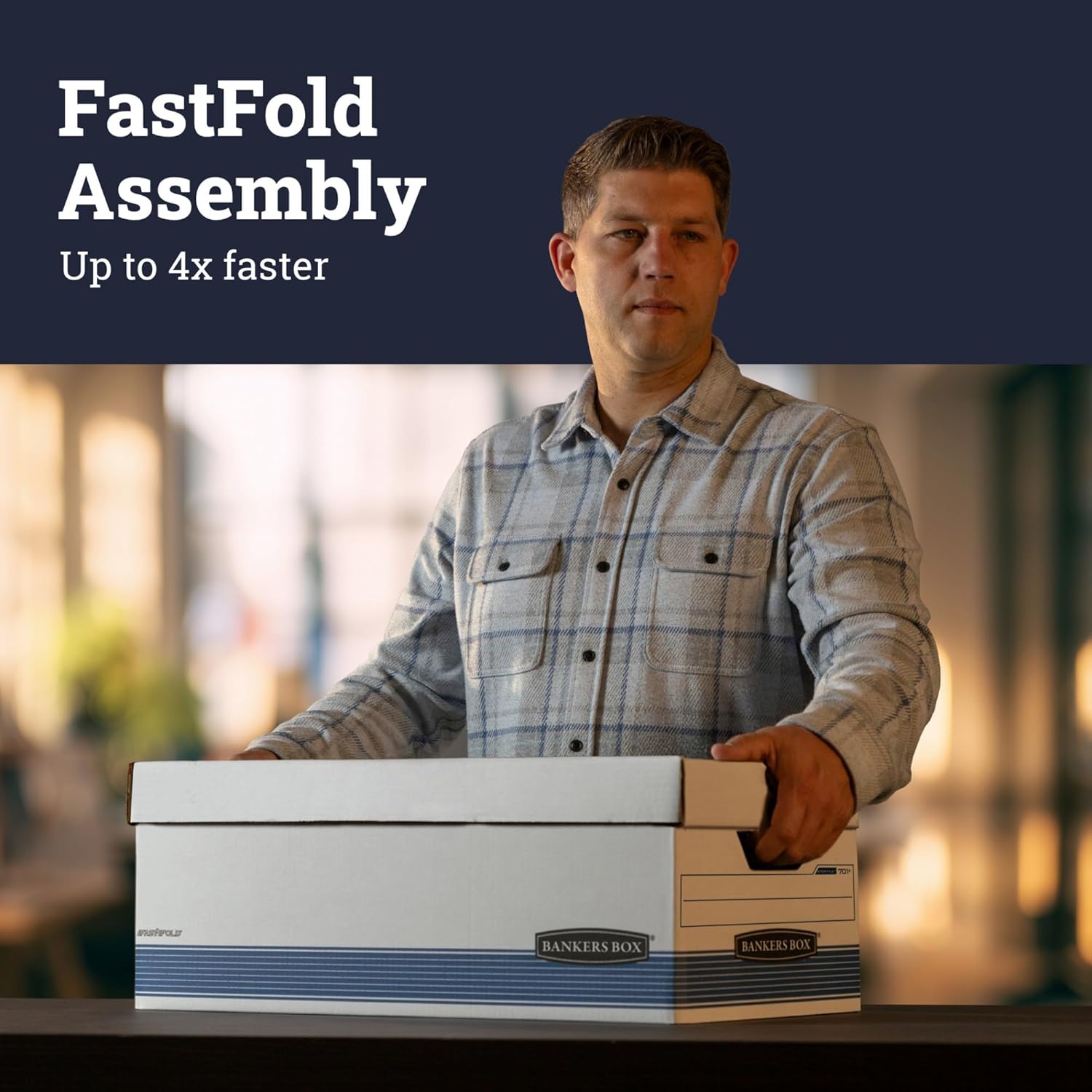 Bankers Box 12-Pack Medium-Duty File Storage Boxes. 24in Letter. FastFold | Speed through filing with FastFold setup. sturdy stacking. reinforced handles. and dependable document protection.