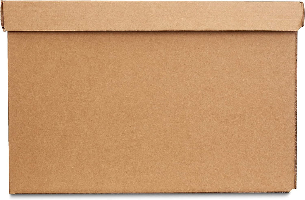 Basics Moving and Storage Boxes with Handles and Lift-Off Lids. File Storage. Collapsible. 15x10x12 in. Brown. 20-Pack