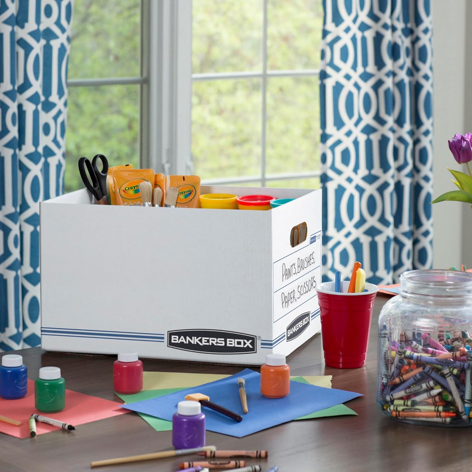 Bankers Box 12-Pack Basic-Duty File Storage Box with Lid. Letter/Legal | Tame everyday paperwork with affordable file boxes. lift-off lids. and reinforced handles for simple record storage.